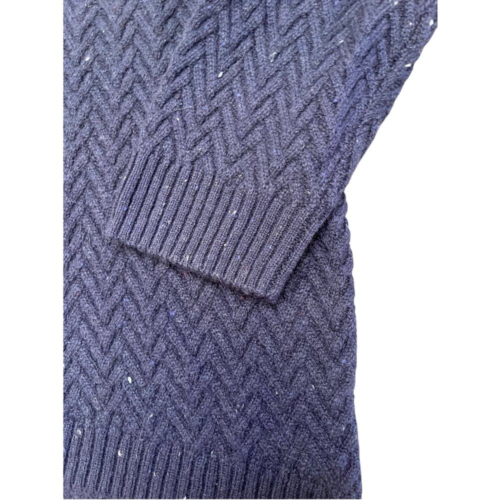 Nordstrom Signature Cashmere V-neck Herringbone Sweater | Womens L, Navy Tweed - Picture 5 of 9